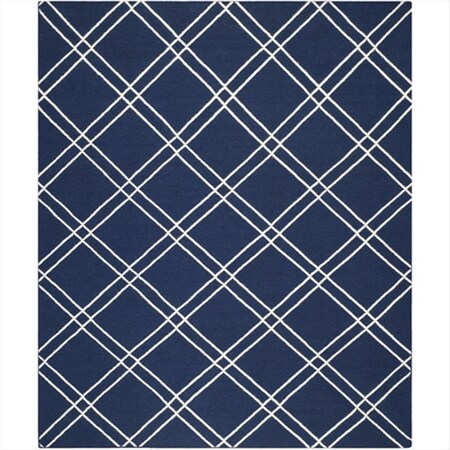 Safavieh 6 x 9 ft. Rectangle- Contemporary Dhurries Navy And Ivory Flatweave Rug DHU638D-6